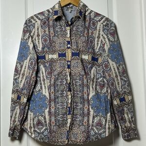 Etro Milano Long Sleeve Button Up Multi Color Paisley Print Shirt Luxury Style